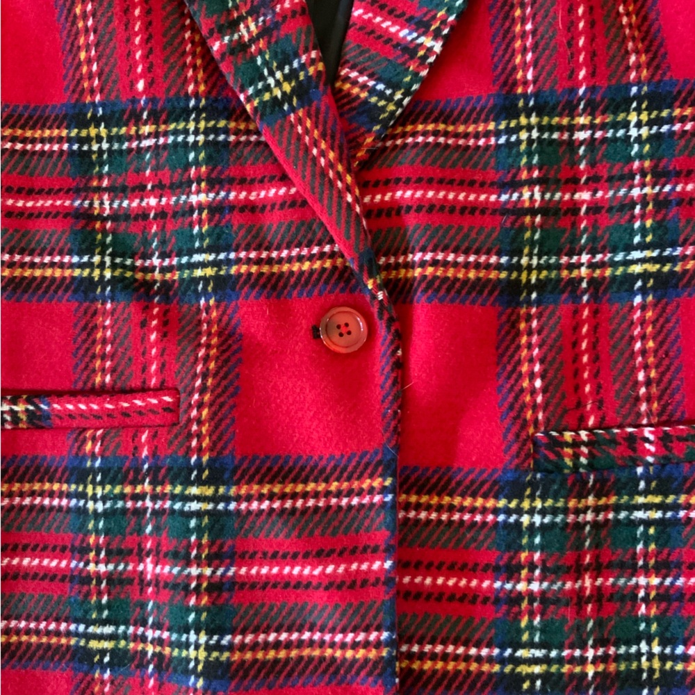 English Factory Red Plaid Blazer - Picture 7 of 10